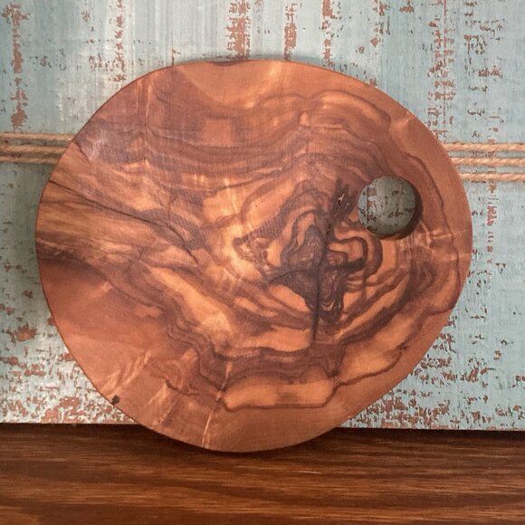 Olive Wood Rustic Natural Coaster Set of 6 with Holder Hand Made - Picture 11 of 16